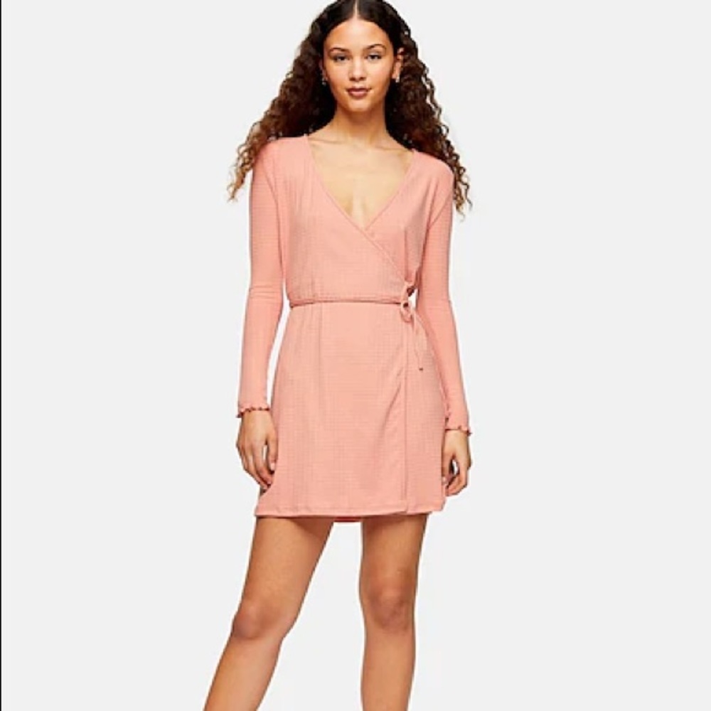 Topshop pink Wrap mini dress